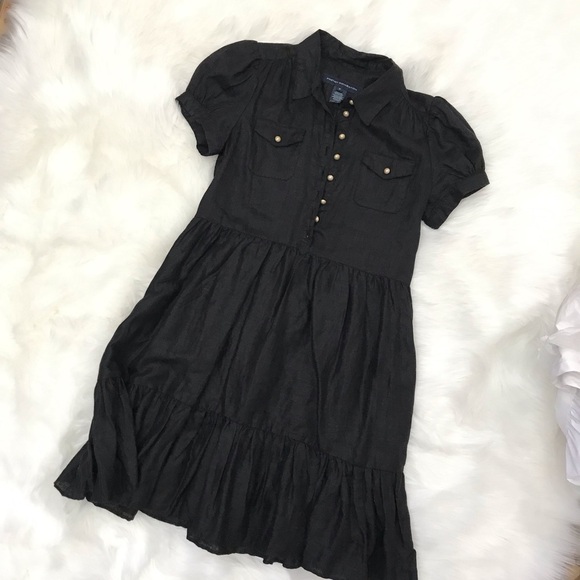 French Connection Linen Button Front Dress Sz 6 - Picture 6 of 7